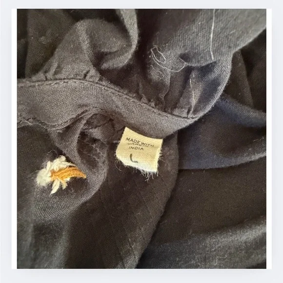 DÔEN Hettie Embroidered Ruffle Organic Cotton Top | Size L - Picture 8 of 8